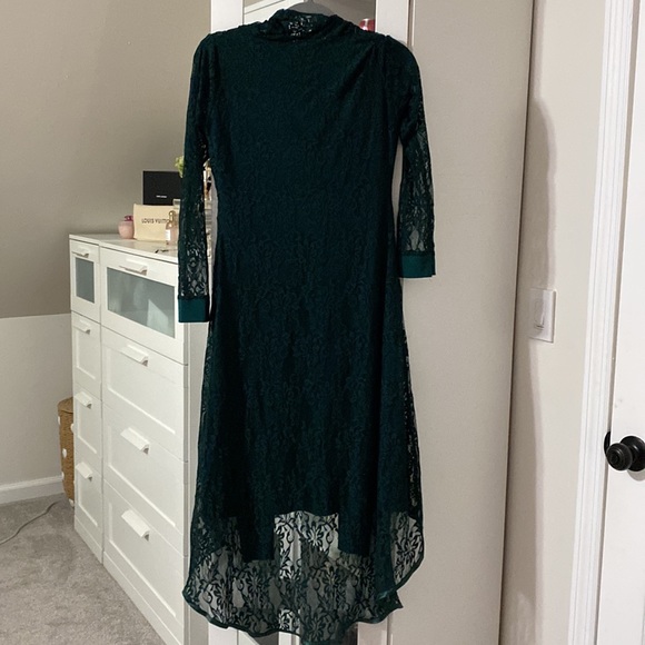 Green High low dress/kurta set - Picture 5 of 5